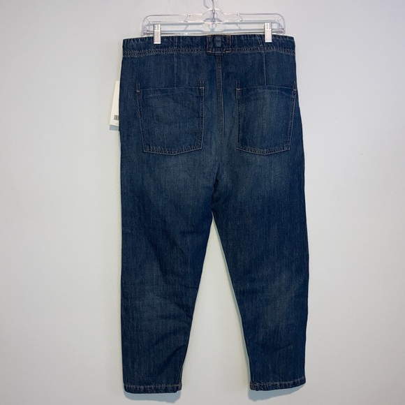 VINCE Drawstring Cropped Denim Trouser, Light Wash - Picture 5 of 7